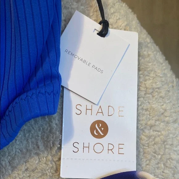 BNWT Shade & Shore Vibrant Blue Bikini Top w CUPSHE Tie Dyed Bottoms 34DD/ Large - Picture 2 of 10